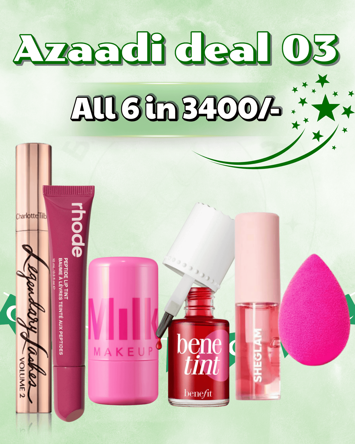 DEAL 05- All 6 of your choice ( shades will confirm on whatsapp 03556346258 )