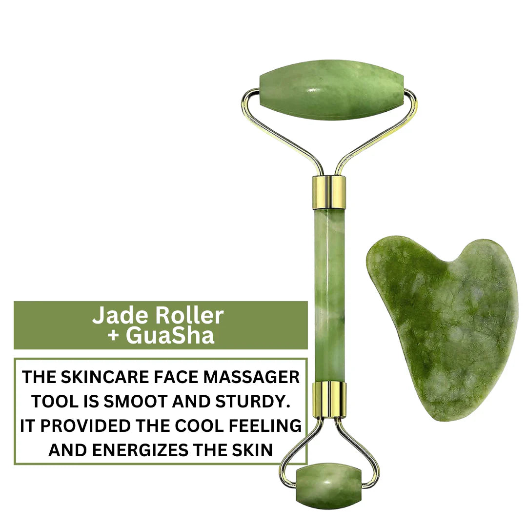 JADE ROLLER MASSAGER + GUA SHU