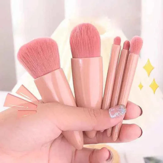 Set of 5 makeup brushes with box