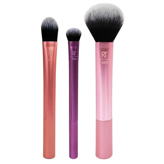 Real Techniques Travel Essentials Makeup Brush Kit FOR FOUNDATION- SHADOW -BLUSH