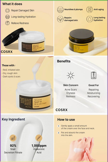 COSRX advanced snail 92 all in one cream 100g