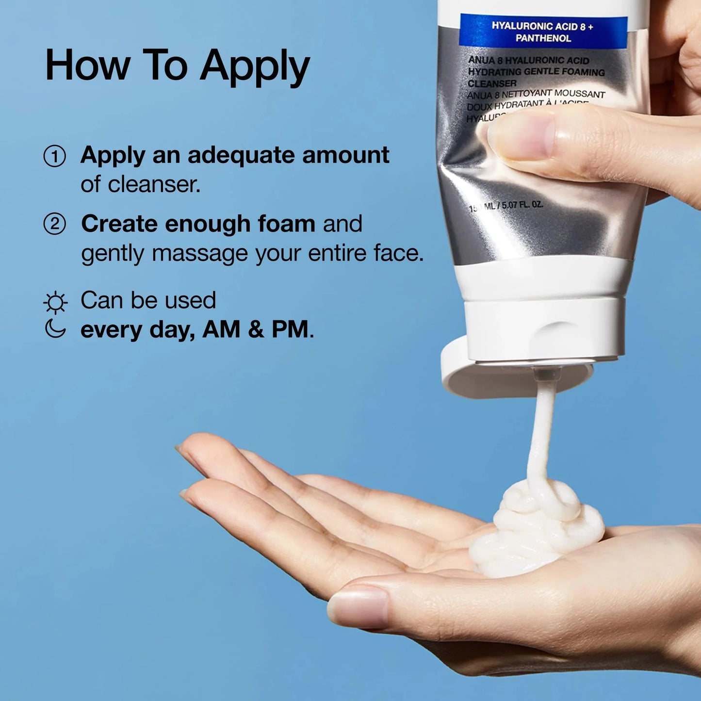 Anua 8 Hyaluronic Acid Hydrating Gentle Foaming Cleanser