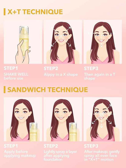 SHEGLAM Matte Fresh Setting Spray Ultra Matte Liquid-To-Powder Long Lasting Makeup YELLOW