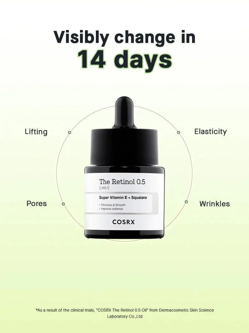 COSRX The Retinol 0.5 Oil with Super Vitamin E + Squalane