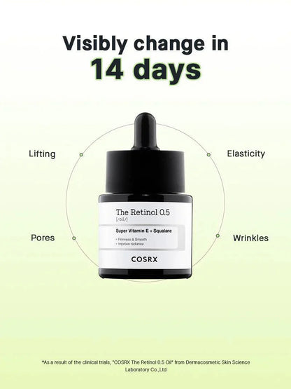 COSRX The Retinol 0.5 Oil with Super Vitamin E + Squalane